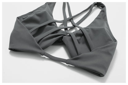 Twisted front sports bra