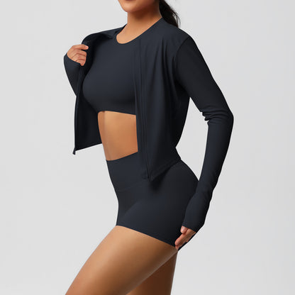 Three piece Jacket, Bra and hot pants set