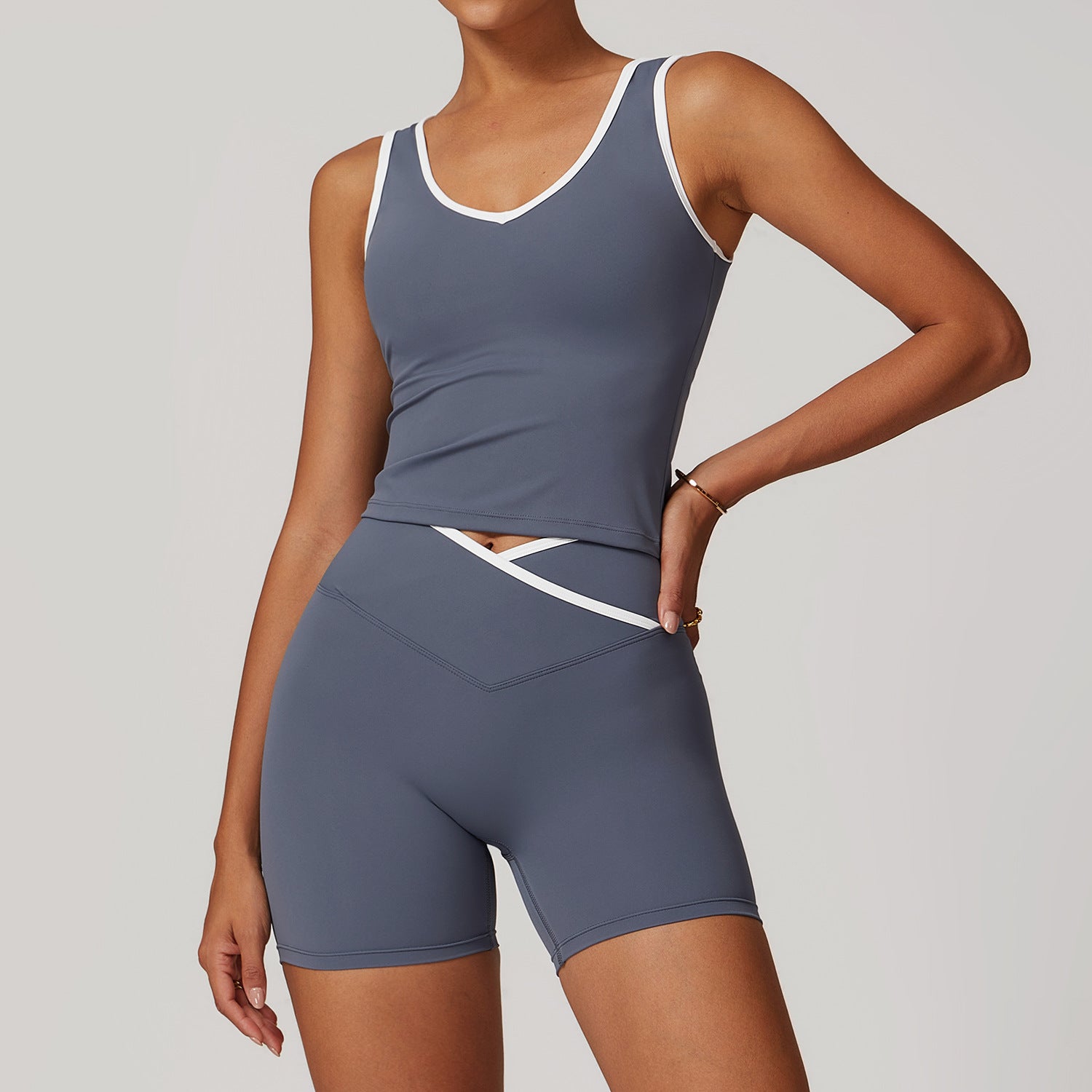 Vest Shorts Blue Gray