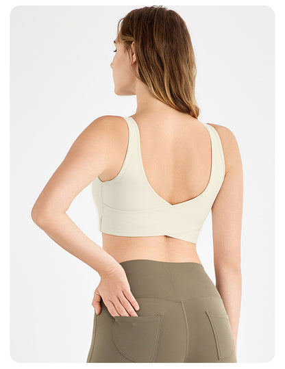 Cross back sports bra