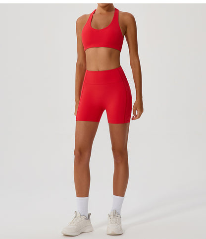 Cross back sports bra