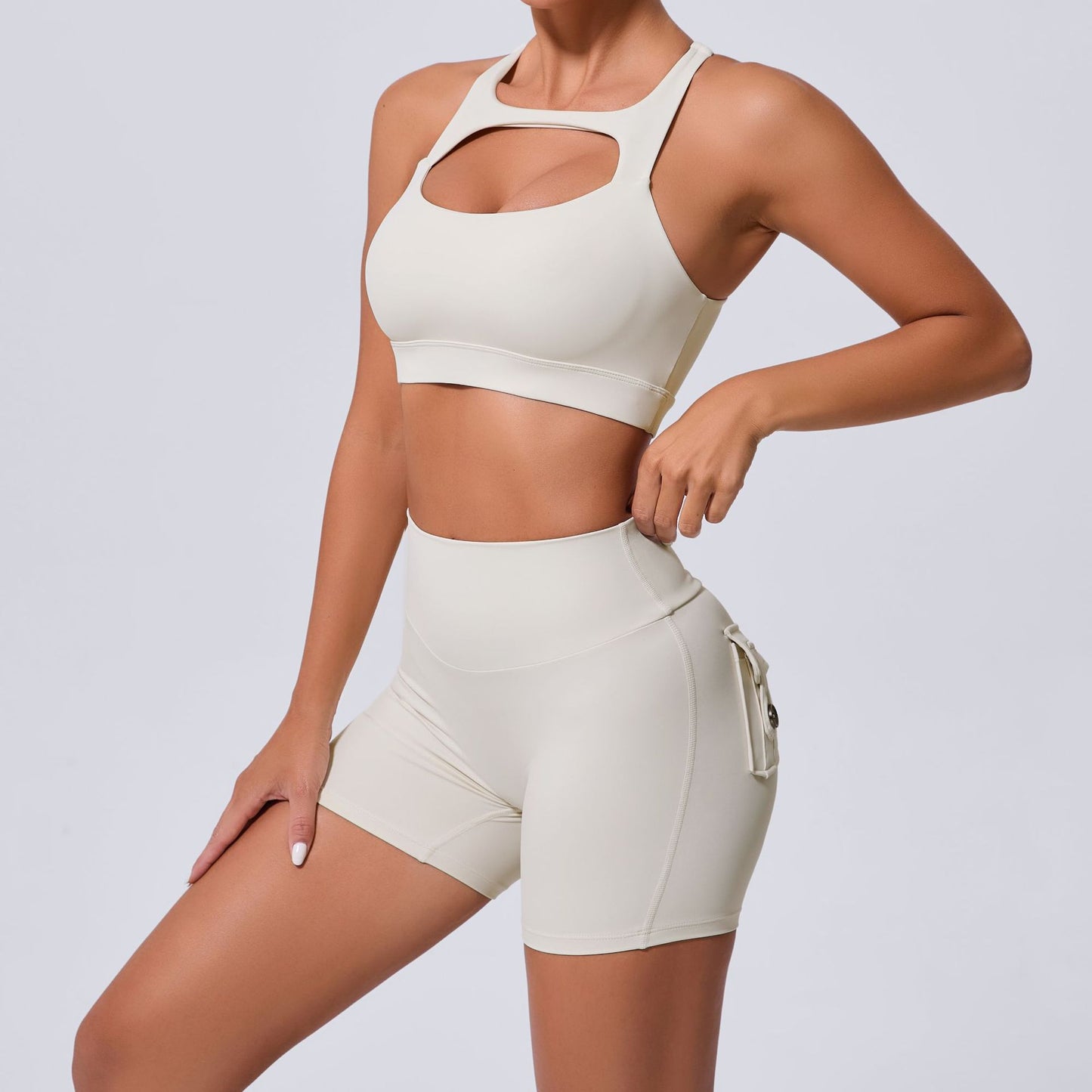 Cut out front sports bra