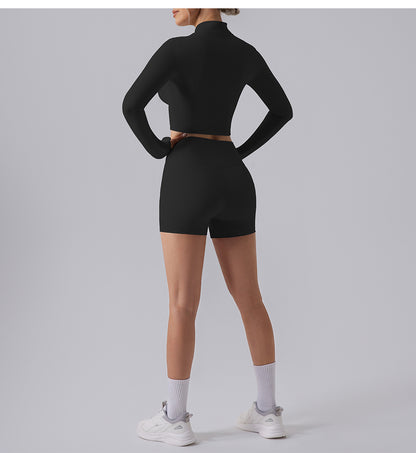 Zip front cropped top