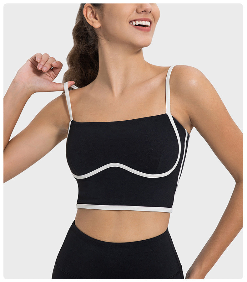 Contrast trim sports bra