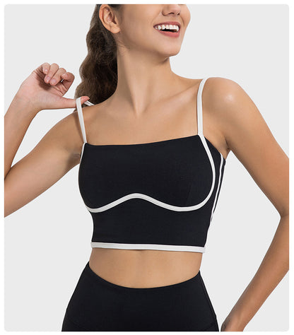 Contrast trim sports bra