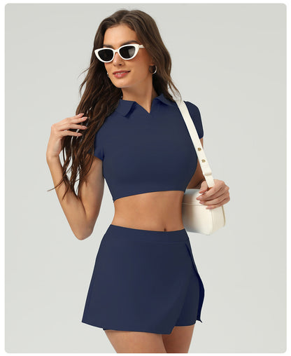 Side slit tennis skirt with pocket