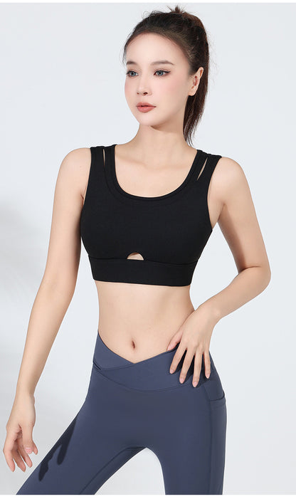 Double strap high support bra