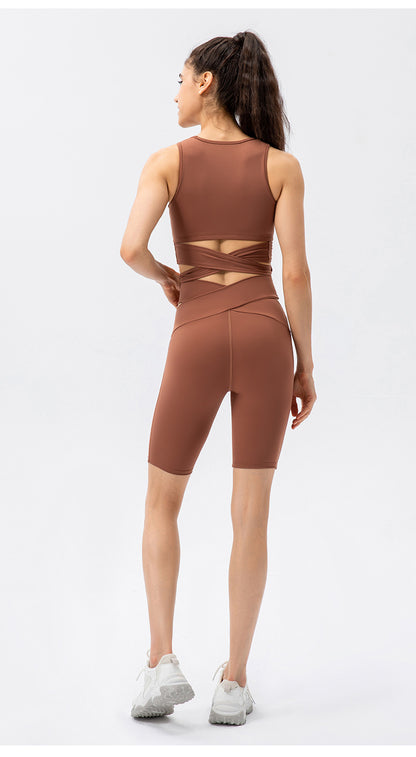 Cross waist biker legging