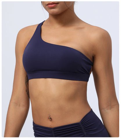 One shoulder sports bra