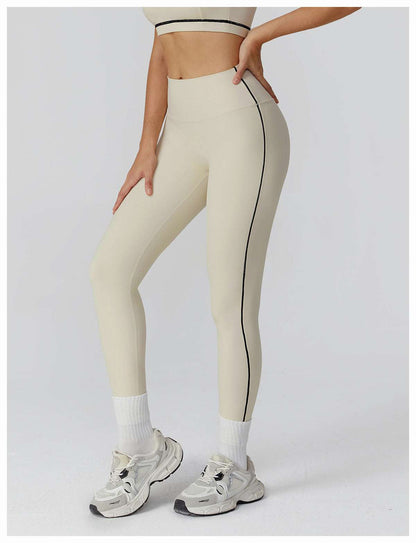 Contrast piping leggings
