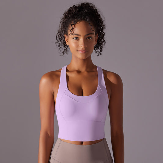 High support cross back bra