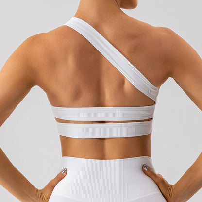 One shoulder sports bra