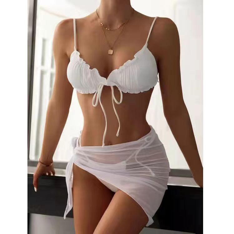 3 piece bikini set with saraong