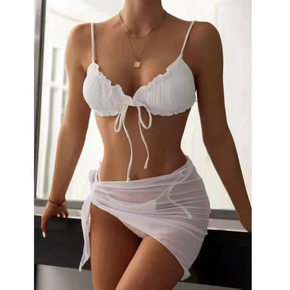 3 piece bikini set with saraong