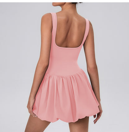 Balloon hem tennis skirt
