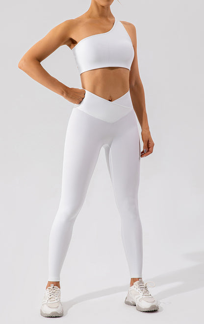 One shoulder sports bra