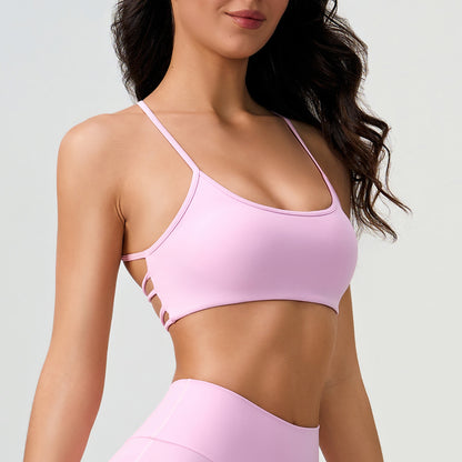Cross back sports bra
