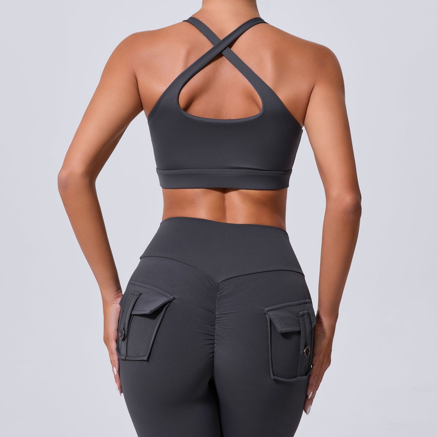 Cut out front sports bra