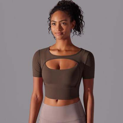 Mesh sleeve high support top