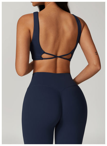 Twisted front sports bra