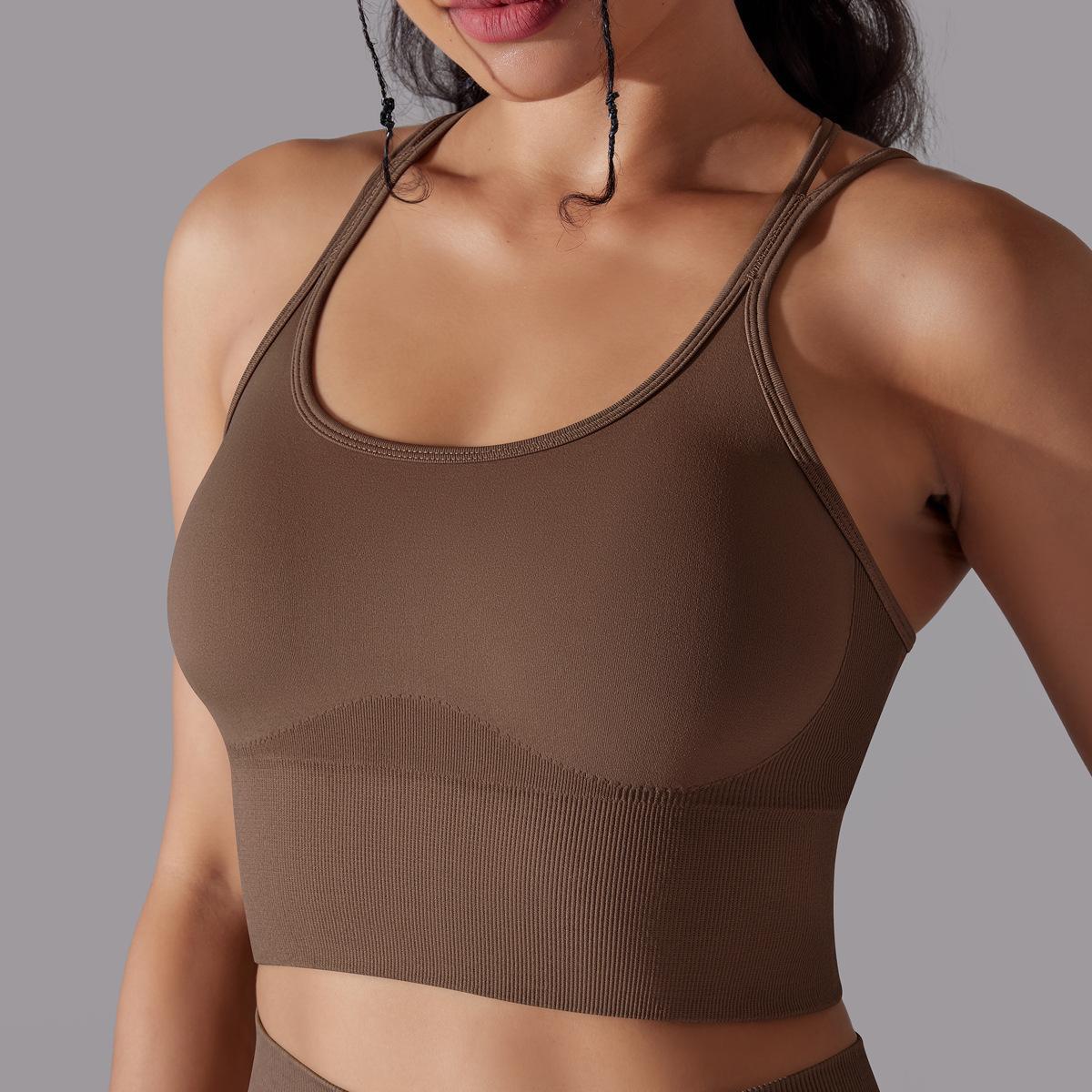 Cross back high support sports bra