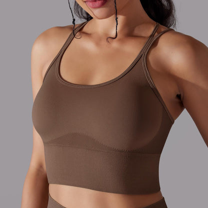 Cross back high support sports bra