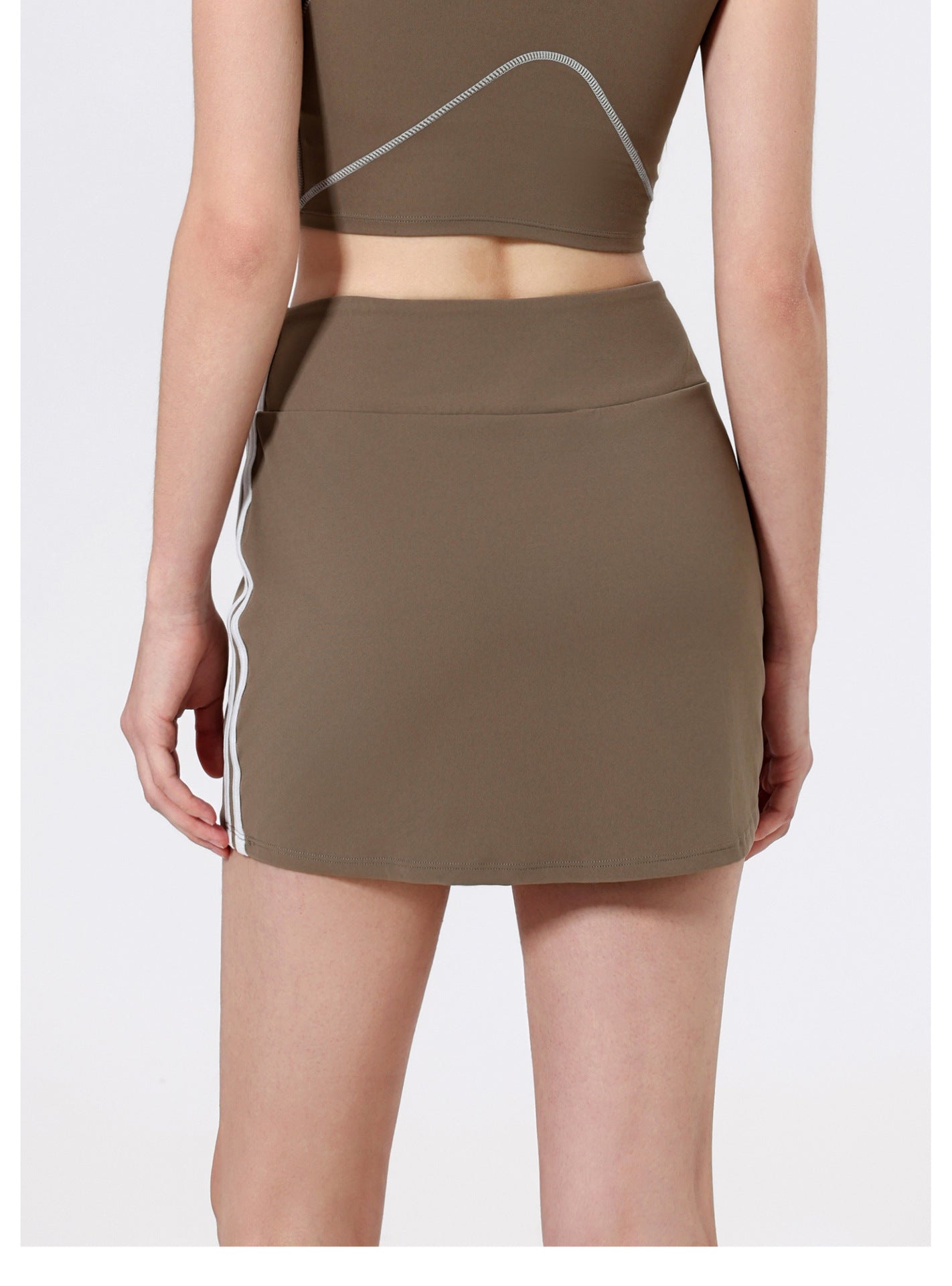 Contrast stripe tennis skirt