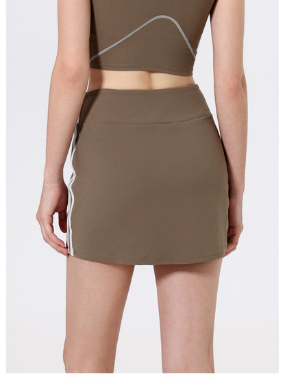 Contrast stripe tennis skirt