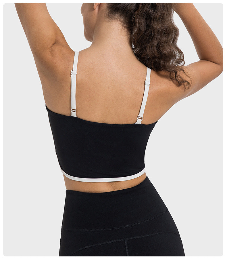 Contrast trim sports bra