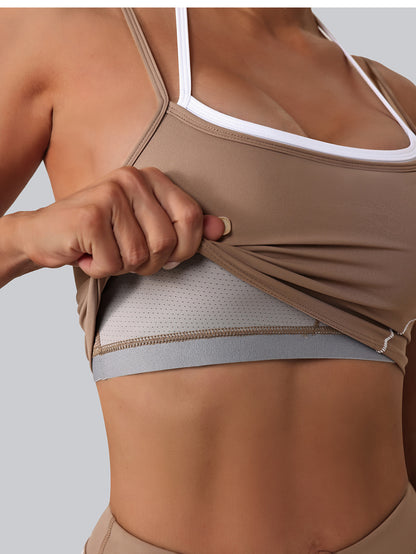 Contrast detail sports bra