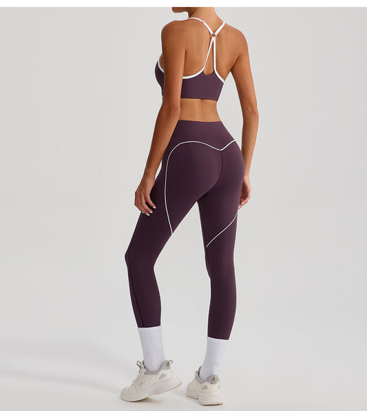 Contrast trim back leggings