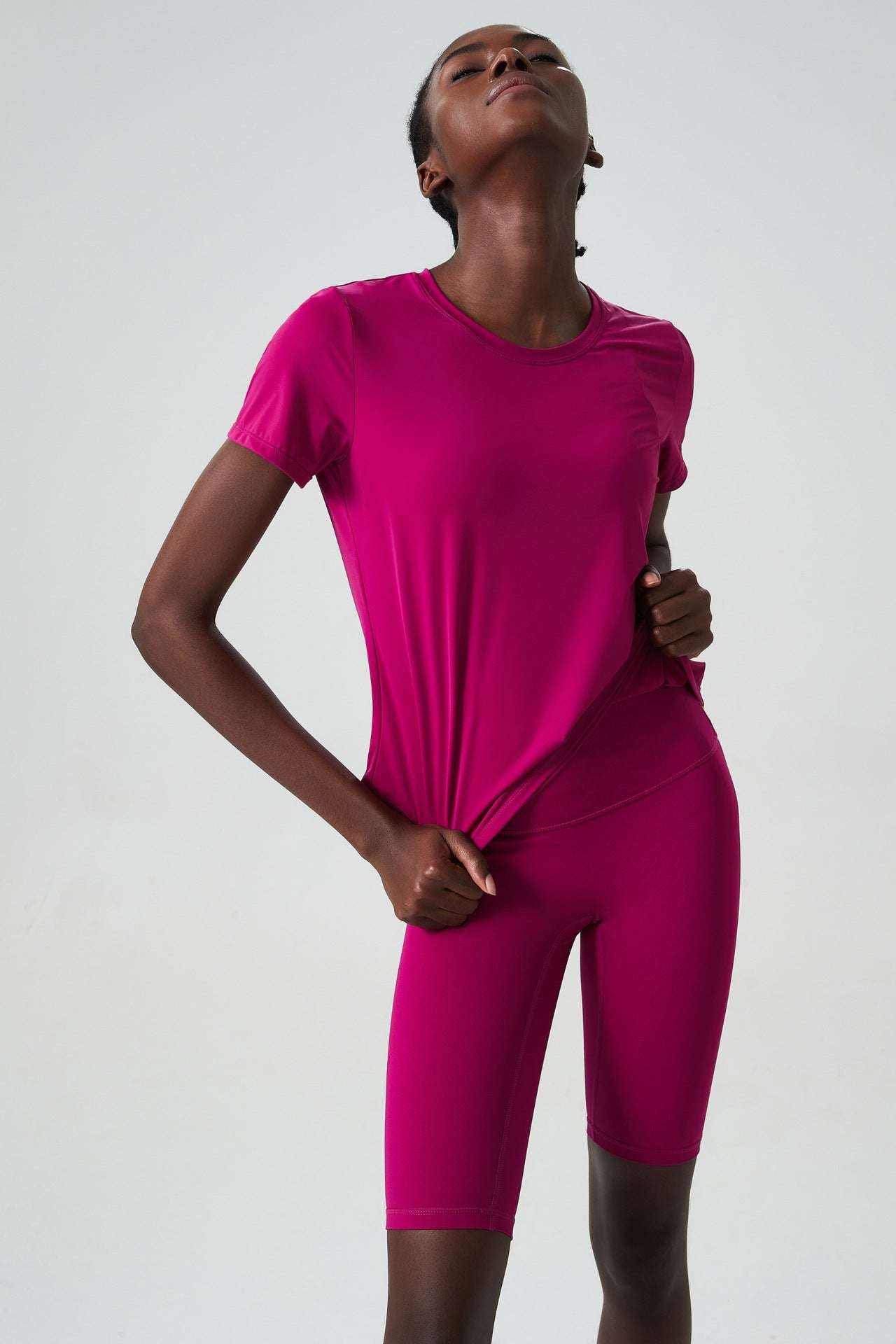 Matching T shirt and biker shorts set