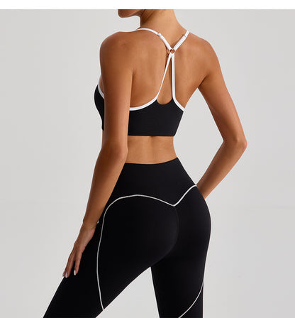 Contrast trim back leggings