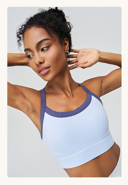 Contrast strap sports bra