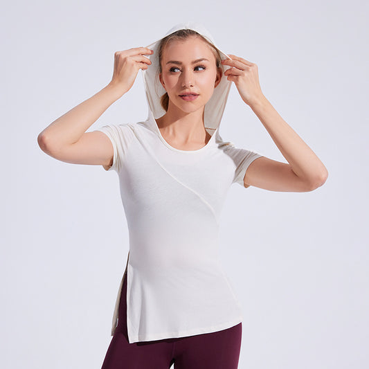 Slim Fit Hooded T shirt with side slit