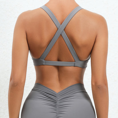 Twisted front sports bra