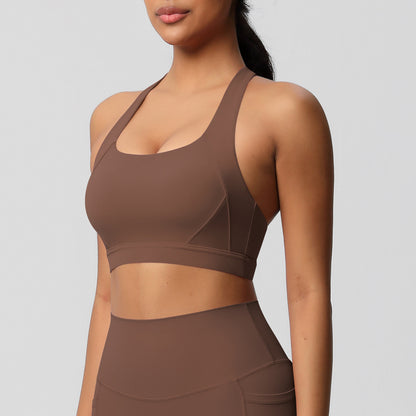 Cross back sports bra