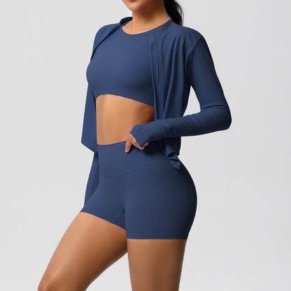 Three piece Jacket, Bra and hot pants set