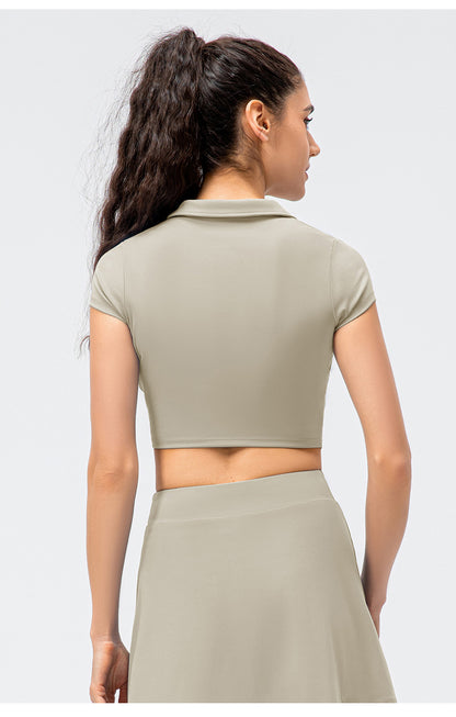 Collared crop top