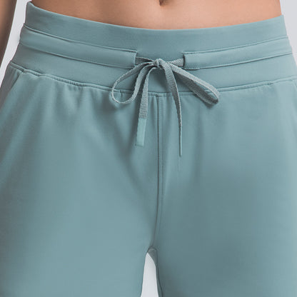 Casual workout shorts with drawstring