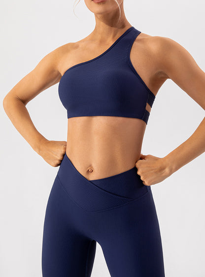 One shoulder sports bra