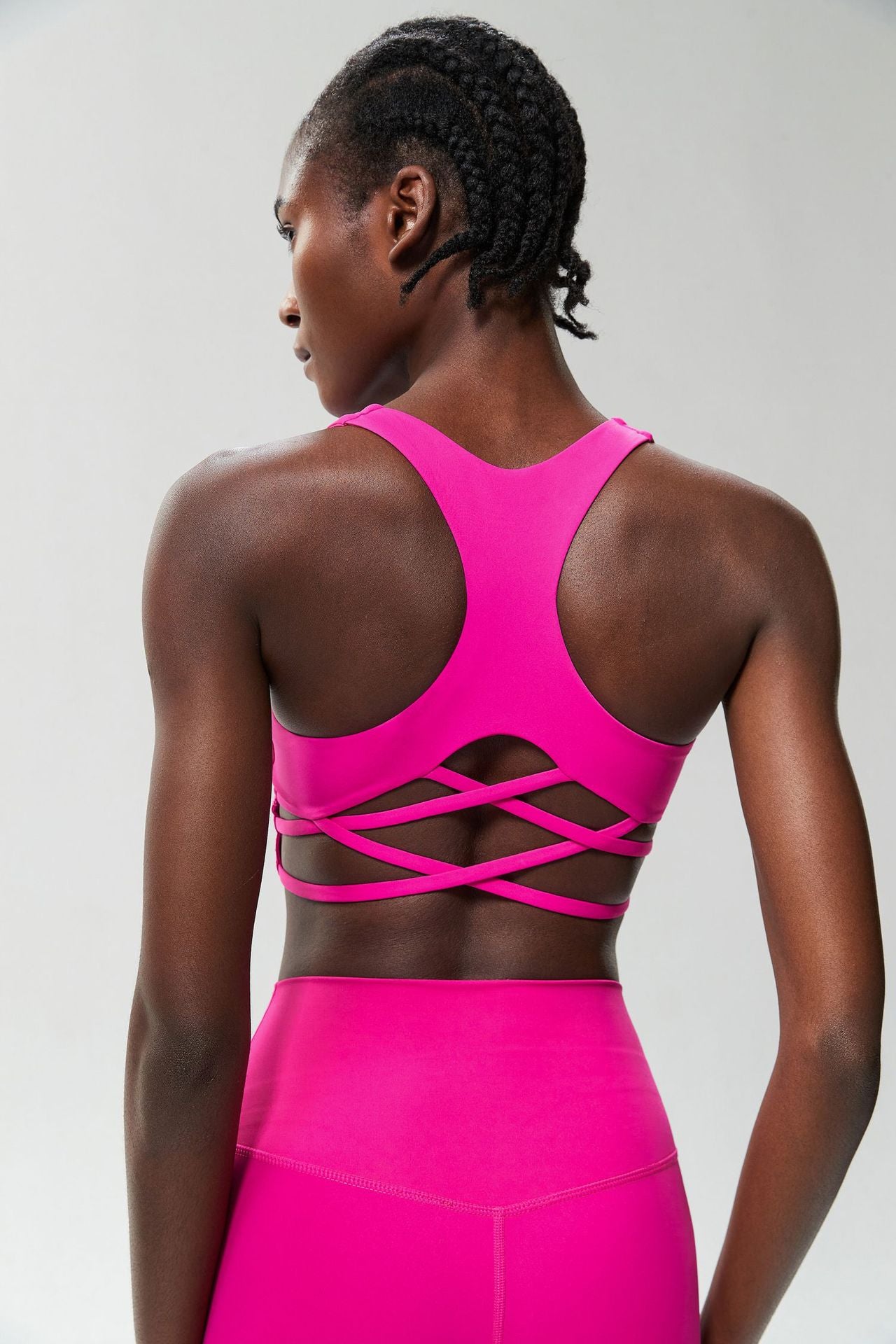 Cross back sports bra