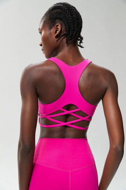 Cross back sports bra