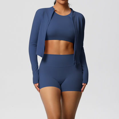 Three piece Jacket, Bra and hot pants set