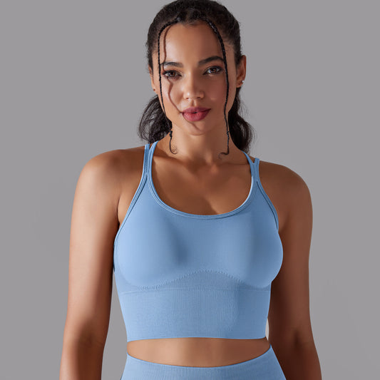 Cross back high support sports bra