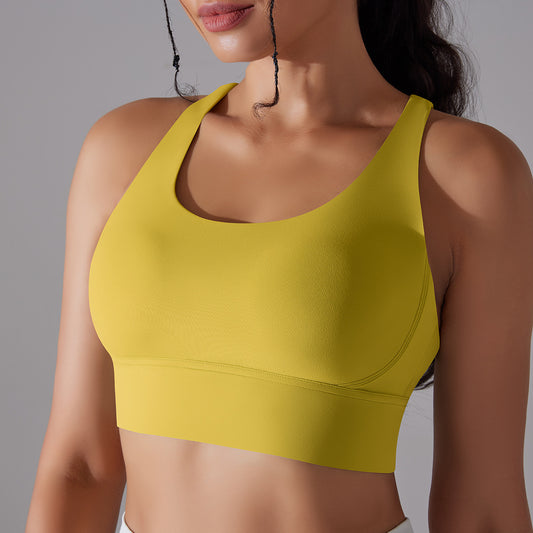 Seamless cross back sports bra