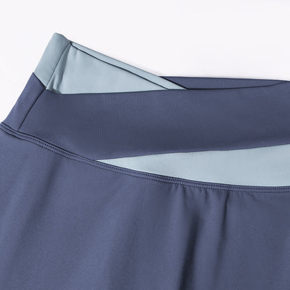 Crossover waist biker shorts