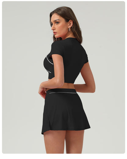 Contrast trim cropped top