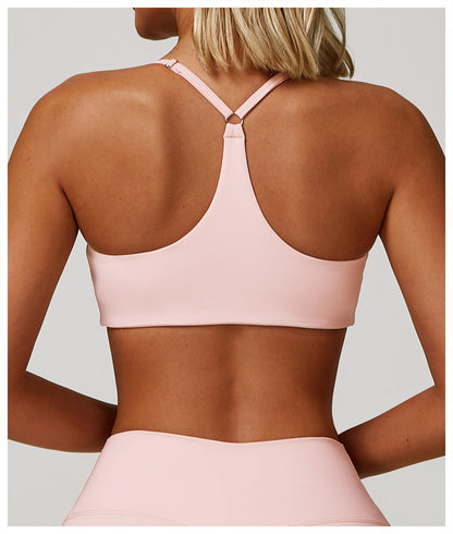 Brushed T back sports bra