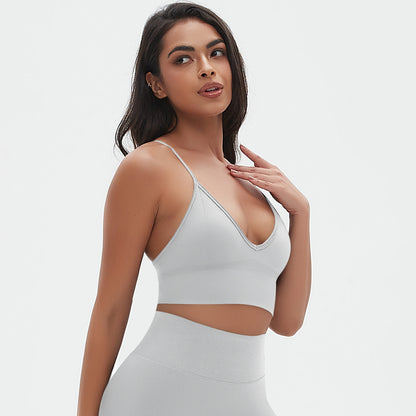 Deep U neck sports bra